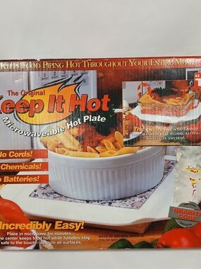 The Original Keep It Hot MICROWAVEABLE HOT PLATE As Seen On TV Granite Core EUC